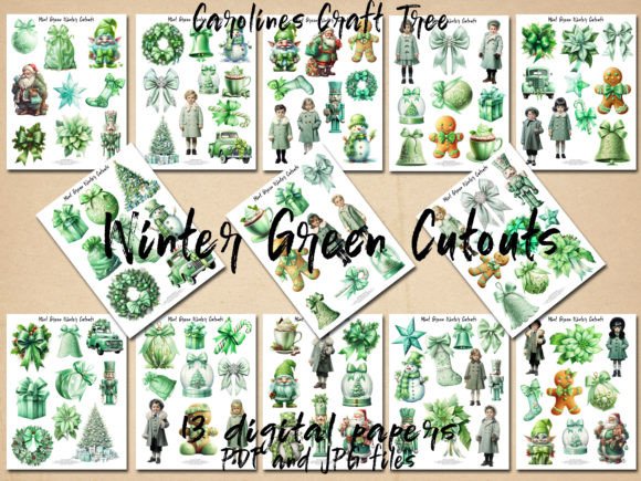 Download Mint Green Christmas Winter Cutouts - Premium Resources