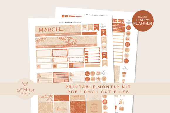 Download Monthly Printable Planner Sticker Kit - Month Collection