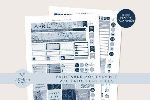 Download Monthly Printable Planner Sticker Kit - Month Collection