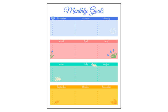 Download Monthly Goals Grid Creative Planner Page - Month Collection