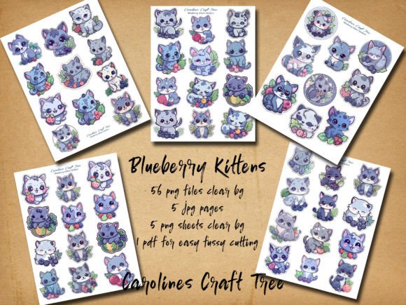Download Blueberry Kitten Sticker Cutouts - Cutouts Collection