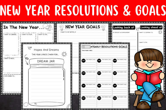 Download Kids New Year Goals Resolutions Planner - New year goal Collection