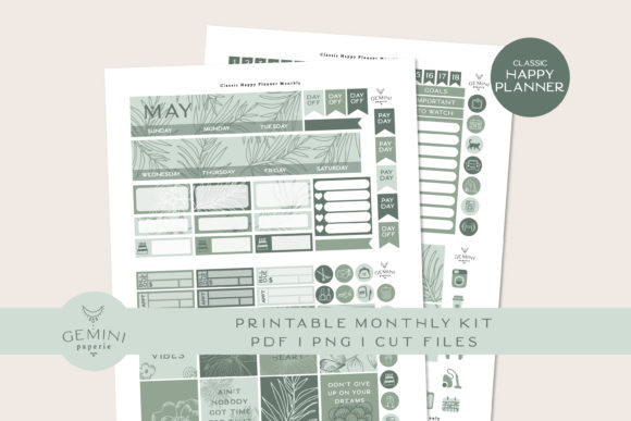 Download Monthly Printable Planner Sticker Kit - Month Collection