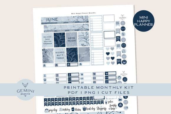 Download Monthly Printable Planner Sticker Kit - Month Collection
