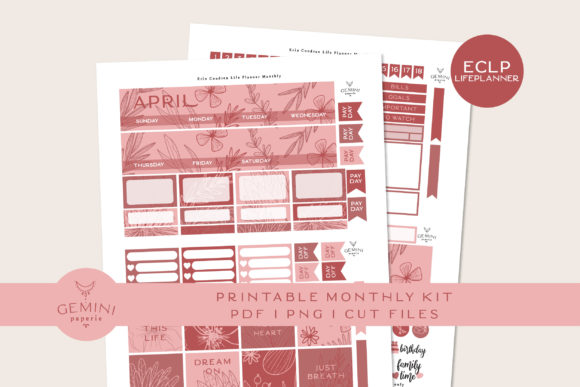 Download Classic Happy Planner Monthly Printable Planner Sticker Kit - Month Collection