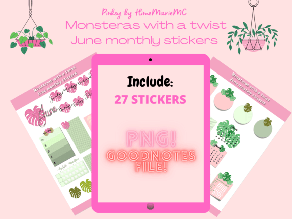 Download Monsteras - June Monthly Stickers - Month Collection