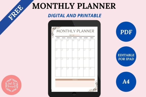 Download FREE Undated Monthly Digital Planner - Month Collection